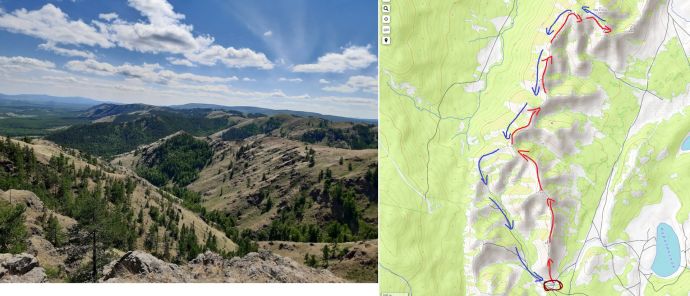 Хребет Нурали. Маршрут карта