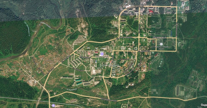 Карта Межгорье (Кузъелга, Уфа-105, Солнечный, Белорецк-16)