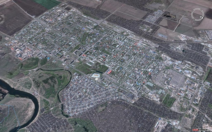 Город Салават со спутника