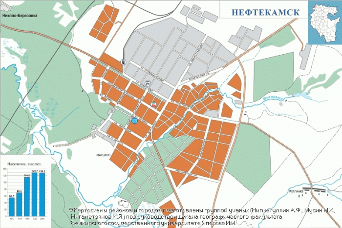 Карта Нефтекамска