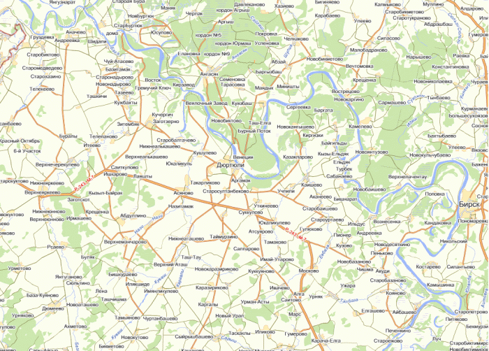 Дюртюлинский район карта