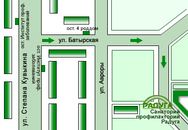 Санаторий Радуга. Уфа схема проезда