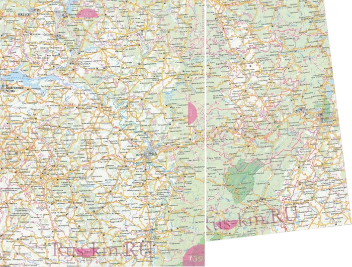 Подробная автомобильная карта дорог Башкирии