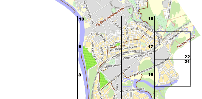 Подробная карта Уфы, с нумерацией домов
